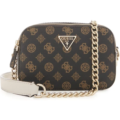 Afbeelding van Guess Noelle Crossbody Camera Schoudertas, Dames, Maat: One Size, Brown