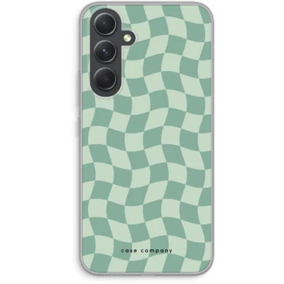 Afbeelding van Case Company® hoesje geschikt voor Samsung Galaxy A54 Grid Groen Soft Cover Telefoonhoesje Bescherming aan alle Kanten en Schermrand
