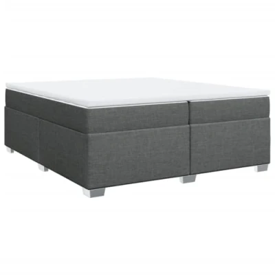 Afbeelding van vidaXL Boxspring met matras stof donkergrijs 200x200 cm