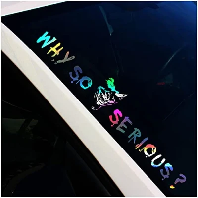 Afbeelding van Finest Folia FS56 Why so Serious Joker voorruit sticker (hologram, buitenlijm)