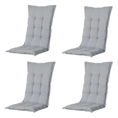 Afbeelding van Madison Tuinkussens Hoge Rug Panama Light Grey 123x50 Grijs 4 Stuks