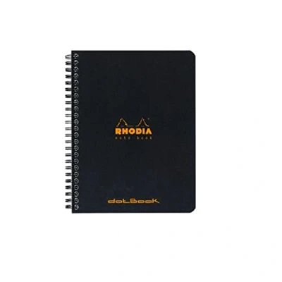 Afbeelding van RHODIA 193439Cpack Notitieboek, spiraalbinding, A5, gestippeld, 160 afneembare pagina&#039;s, wit Clairefontaine papier, 80 g/m², 5 notitieboekjes