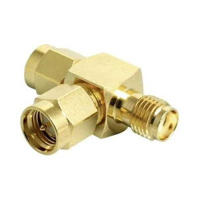 Image de Adaptateur Y pour antenne WiFi Delock 88710 [2x SMA mâle 1x femelle] or