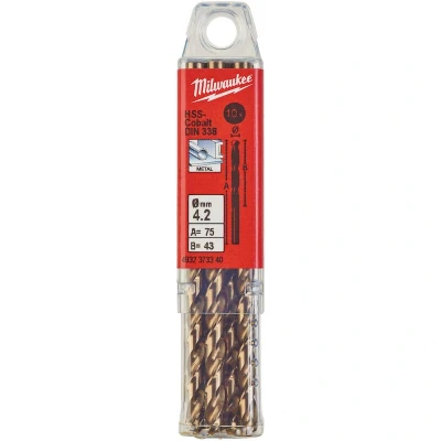 Afbeelding van MILWAUKEE 4932373340 HSS G Cobalt metaalboor 4,2x80mm (10 st.)