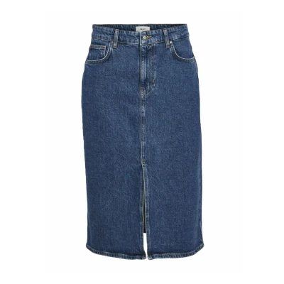 Afbeelding van Object Jeansrok, Dames, Maat: Medium, Medium blue denim