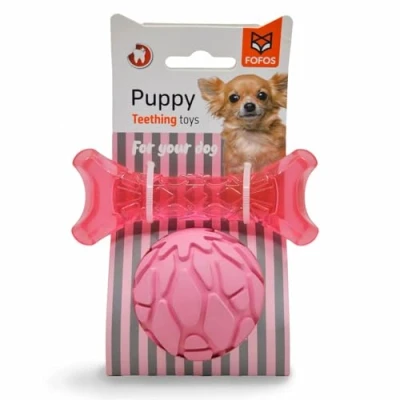 Afbeelding van Fofos Melk Bot En Bal Roze 11X4,5X2 CM / 7X7X7