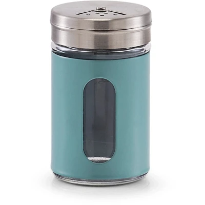 Afbeelding van Zeller Glazen Kruidenpotje 80 ml Groen metalen coating