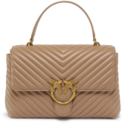 Afbeelding van Pinko LOVE LADY PUFF Schoudertas, Dames, Maat: One Size, Biscotto zenzero/antique gold