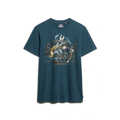 Afbeelding van Superdry Tokyo Graphic Tshirt print, Heren, Maat: Medium, Blue bottle