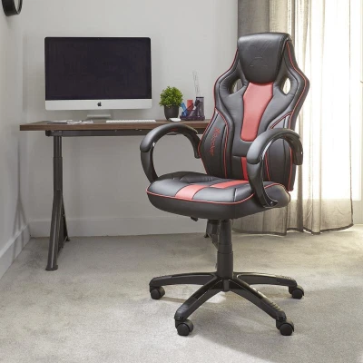 Afbeelding van X Rocker Maverick Office Gaming Chair Bureaustoel Ergonomisch Zwart/Rood