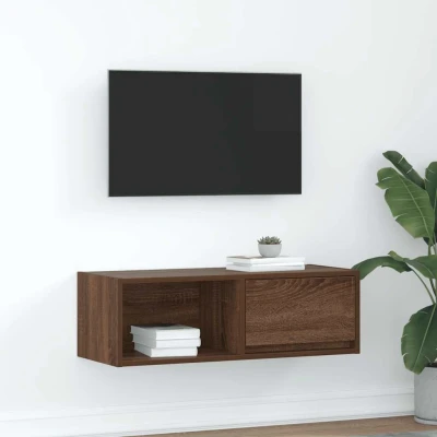 Afbeelding van vidaXL Tv meubel 80x31x25,5 cm bewerkt hout bruin eikenkleur