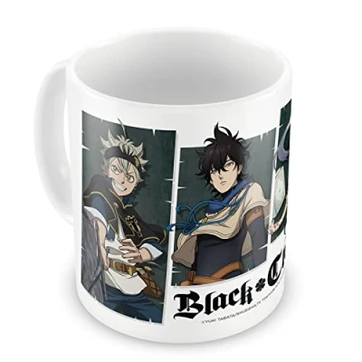 Afbeelding van Grupo Erik mok Black Clover, Anime 350 ml Officieel gelicentieerde keramische koffie en theemok, geek cadeau idee, verjaardag of Kerstmis