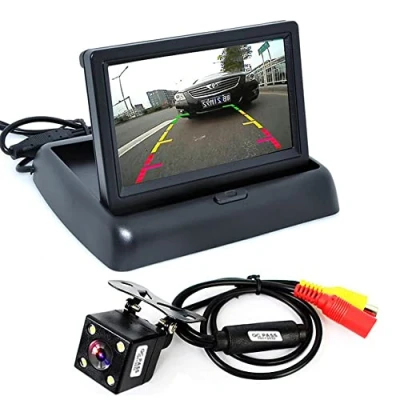 Afbeelding van ePathChina 1 Set Opvouwbare Hoge Resolutie 4.3 Inch TFT LCD Mini Auto Monitor Achteruitrijcamera Voor Voertuig Achteruitrij Parkeersysteem