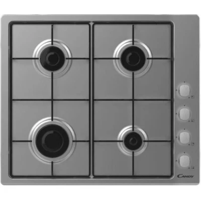 Image de Table gaz 4 Foyers Email Inox Commandes par Manettes