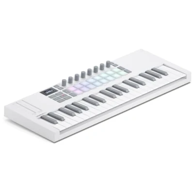 Afbeelding van Novation Launchkey mini 37 White [MK4] — draagbaar USB MIDI toetsenbord met toetsen STAN integratie. Chord modus, schaalmodus en arpeggiator.