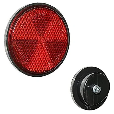 Afbeelding van cyclingcolors 1 x reflector, rond, 60 mm, spatbord, rood, fiets, CATADIOPTRE MTB
