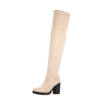 Afbeelding van Elara Overknee laarzen, Dames, Maat: 37, Braun Kunststof