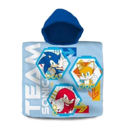 Afbeelding van Sonic The Hedgehog Badponcho Poncho 100% Katoen 60 x CM Badhanddoek