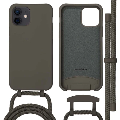 Afbeelding van imoshion Hoesje Geschikt voor iPhone 12 / Pro met koord Color Backcover afneembaar MagSafe bruin
