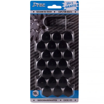 Afbeelding van J TEC Wielbout Wielmoer 19mm Doppen Beschermende Afdekkapjes Zwart 20 stuks (set)