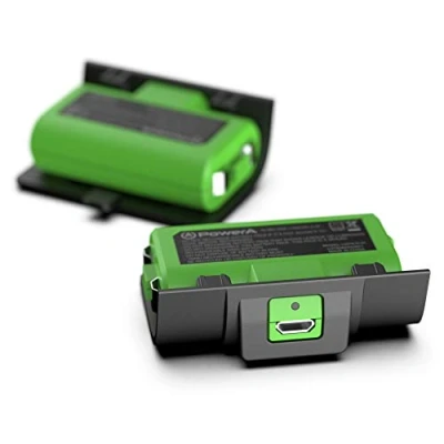 Afbeelding van Power A Kit Play &amp; Charge pour Manettes sans Fil Xbox Series X/S/Xbox One, Compatible avec la Station de Xbox, 2 Batteries Rechargeables, Voyant LED, 4 Couvercles Batterie, Noir Vert