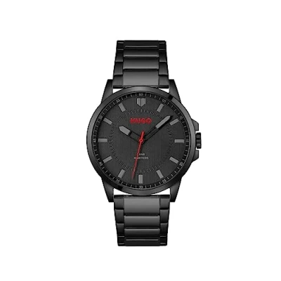 Image de HUGO Montre Analogique à Quartz pour homme avec Bracelet en Acier Inoxydable Noir 1530187