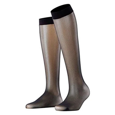 Afbeelding van FALKE Net dames kniekousen zwart (black) Maat: 35 38