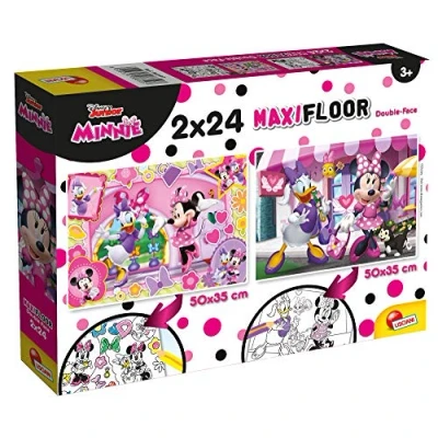 Afbeelding van Lisciani 86597 Supermaxi 2 x 24 puzzel Minnie Mouse &amp; Friends, kinderen, meerkleurig.