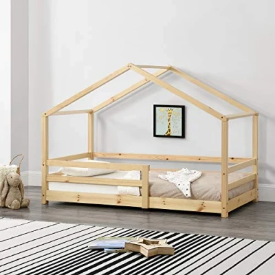 Afbeelding van Kinderbed huisbed met uitvalbeveiliging 80x160 hout