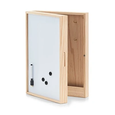 Afbeelding van Zeller sleutel Memobox met whiteboard, hout, memo, keramiek, wit, Eén maat