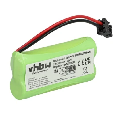Afbeelding van vhbw 800 mAh (2,4 V) NI MH batterij compatibel met draadloze vaste telefoon vervangt BT 800, BT184342, BT284342, BY0929, 2SNAAA70H SX2F, 89 1335 00.