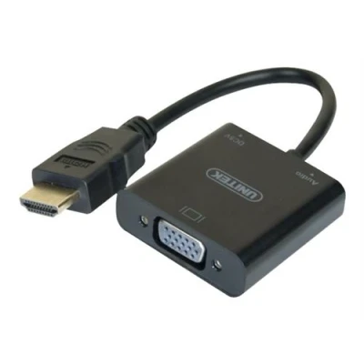 Afbeelding van Exertis Connect HDMI naar VGA converter met audio Zet het audio/video signaal om in een analoog signaal. (VGA, HDMI, 15 cm), Data + Video Adapter, Zwart