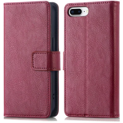 Afbeelding van iMoshion Hoesje Geschikt voor iPhone 8 Plus / 7 Met Pasjeshouder Luxe Bookcase donkerrood