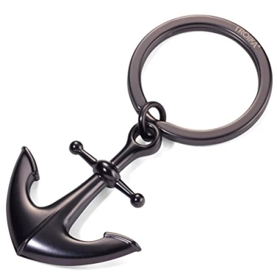 Afbeelding van TROIKA HEIMATHAFEN KR17 10 Sleutelhanger, anker, nostalgie, hoop, geluksbrenger, mat, het origineel, zwart., Sleutelhanger