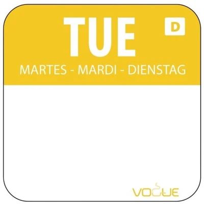 Afbeelding van Oplosbare Voedseletiketten Kleurcode Dinsdag Vogue U778