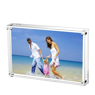Afbeelding van AMEITECH Magnetische Fotolijst, Acryl Fotolijsten, Deur 15 x 20 cm Foto&#039;s, 10 + mm Dikte, Scherm Zonder Achtergrondkaart voor Postkaart Transparant