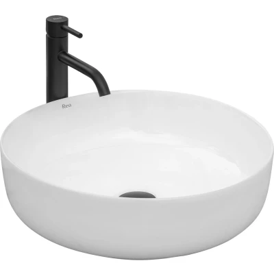 Afbeelding van REA Elma Opzetwastafel Waskom Ø 45 x 14 cm Glans Wit