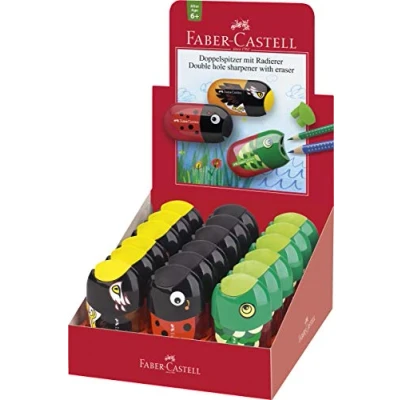 Afbeelding van Puntenslijper en gum Faber Castell diermotieven 18 stuks