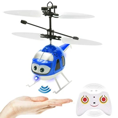 Afbeelding van Guanan Radiografisch bestuurbare helikopter met gyroscoop en ledlicht, mini afstandsbediening voor kinderen, binnenvliegtuigspeelgoed, kinderen vanaf 6 jaar