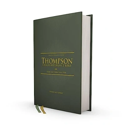 Afbeelding van ESV, Thompson Chain Reference Bible, Hardcover, Green, Red Letter