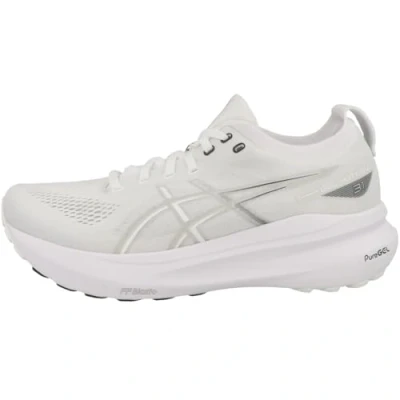 Afbeelding van Asics Gelkayano 31 Hardloopschoenen voor op de weg, Heren, Maat: 42.5, White/concrete Textiel/ synthetisch