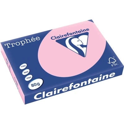 Afbeelding van Clairefontaine Trophée Pastel, gekleurd papier, A3, 80 g, 500 vel, roze papier