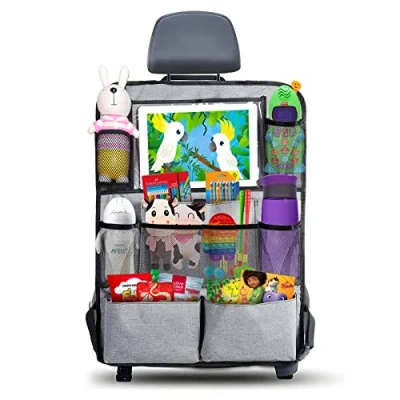 Afbeelding van AiQInu auto organizer, organizer voor auto, kinderen, gemakkelijk te onderhouden, met veel opbergruimte, bescherming kinderzitjes (1 stuk)