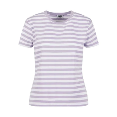 Afbeelding van Urban Classics Regular Striped TEE Tshirt print, Dames, Maat: 5XL, White dustylilac