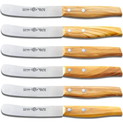 Afbeelding van Eikaso Solingen Ontbijtmes met Olijfhouten Heft 11 cm Lemmet Set van 6