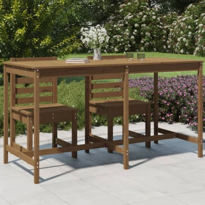 Afbeelding van Tuintafel 203,5x90x110 cm massief grenenhout honingbruin