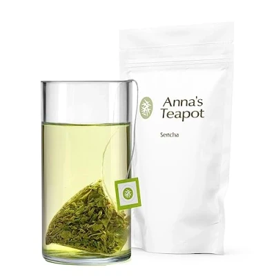Afbeelding van Anna&#039;s Teapot Sencha biologische Japanse groene theezakjes in hersluitbare etui 20 stuks