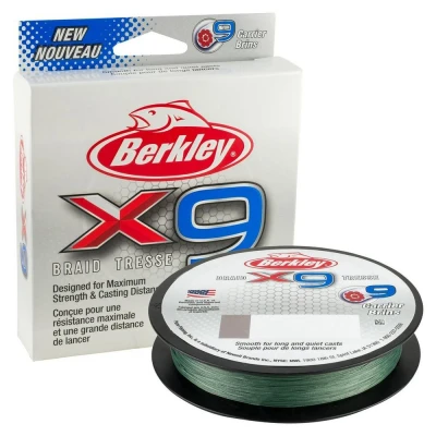 Image de Berkley x9 Low Vis Green 0.30mm / 31.5kg (300m) Tresse pêche