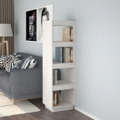 Afbeelding van Boekenkast/kamerscherm 40x35x135 cm massief grenenhout wit