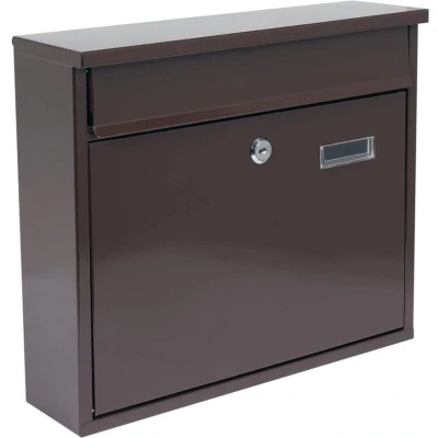 Afbeelding van VOREL Brievenbus met 2 sleutels Bruin 310x360x100 mm